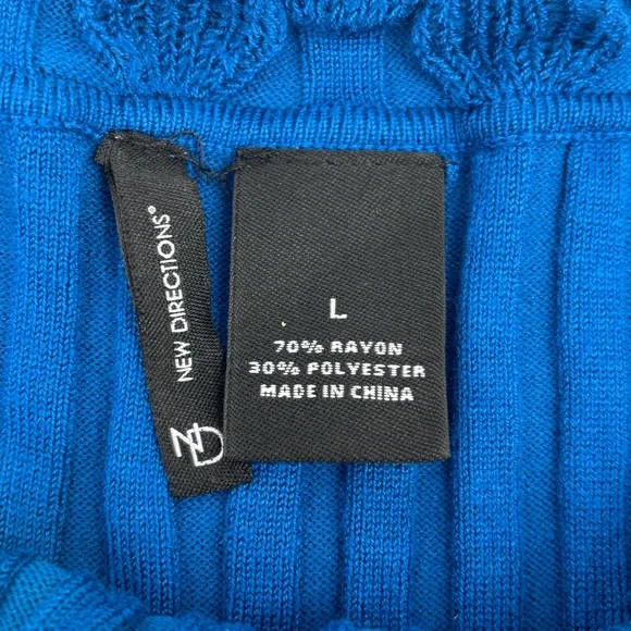 New Directions Vibrant Blue Off-Shoulder Sweater - Picture 2 of 9